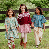 Girls Gianna Skirt - Burgundy Climbing Floral