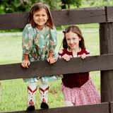 Girls Maribelle Dress - Green Butterflies