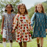 Girls Stevie Dress - True Blue Sketched Floral