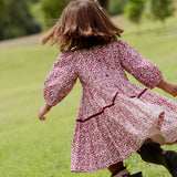 Girls Maribelle Dress - Burgundy Climbing Floral