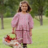 Girls Maribelle Dress - Burgundy Climbing Floral