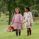 Girls Maribelle Dress - Burgundy Climbing Floral
