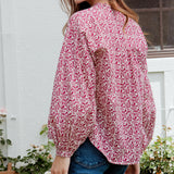 Womens Josephine Top - Burgundy Climbing Floral