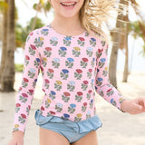 Girls Rash Guard Set - Multi Flower Drop