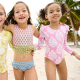 Girls Rachel Suit - Pink Bouquet Floral