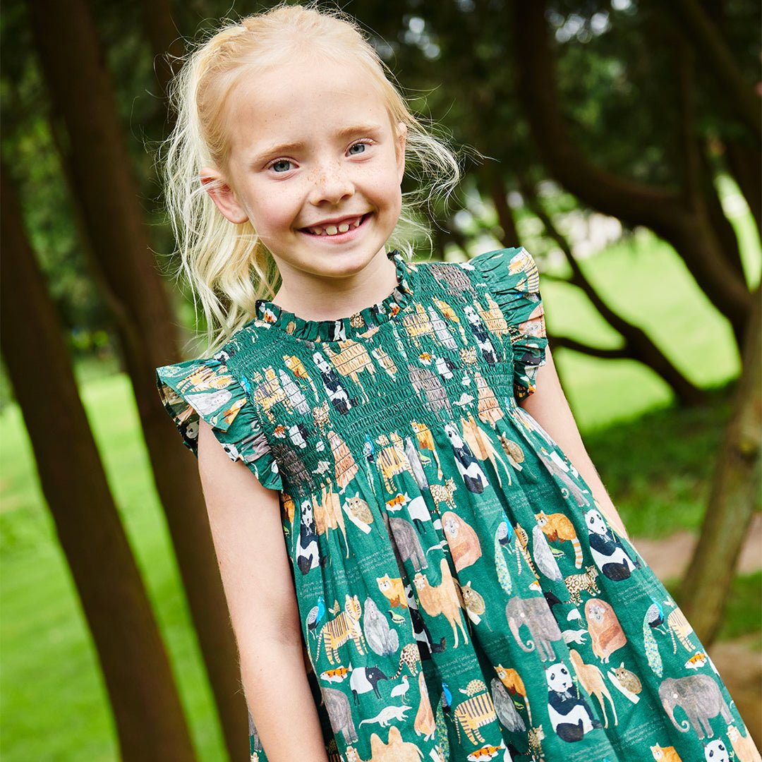 Girls Stevie Dress - Animals of Asia | Pink Chicken