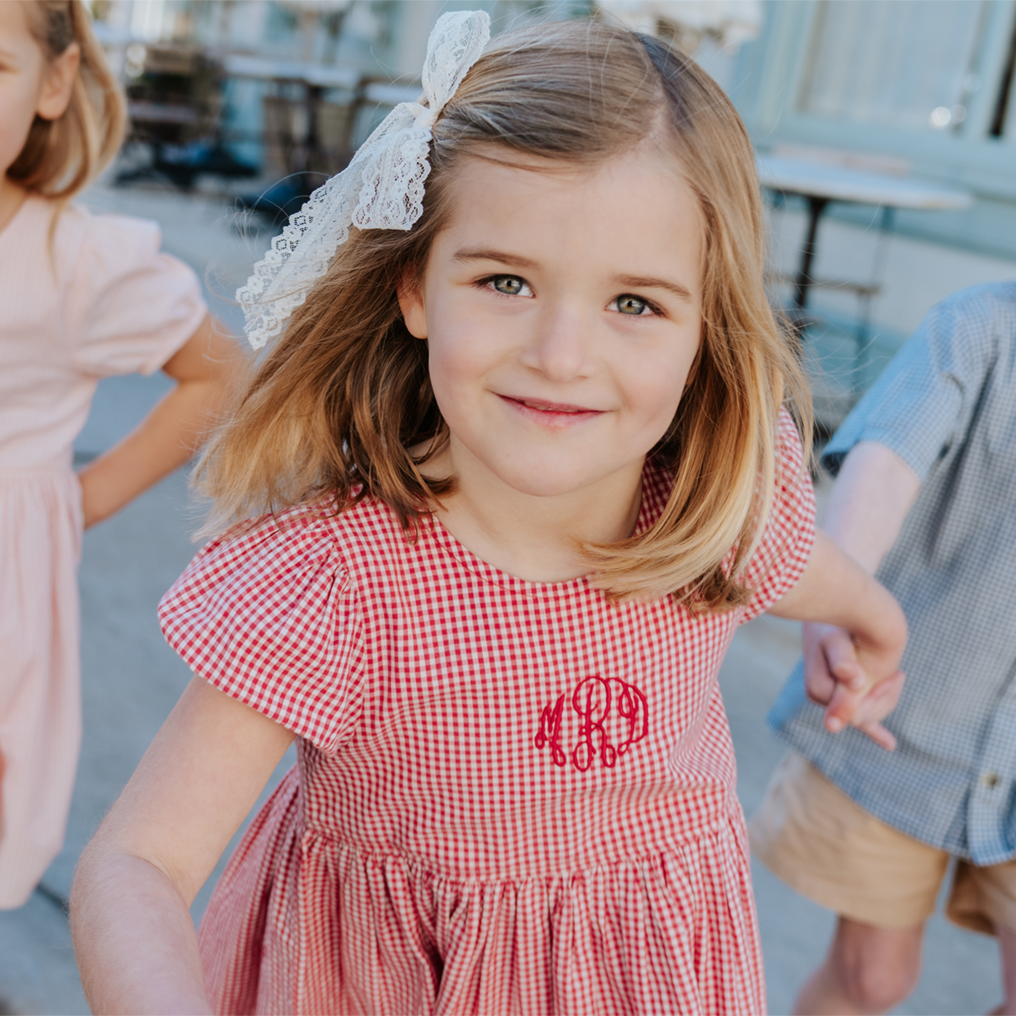 girls red gingham dress Girls' Red Gingham Dress