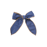 Girls Long Tail Bow - Chambray
