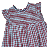 Girls Stevie Dress - Red Light Blue Check