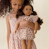 Doll Elsie Dress - Pink Prairie Block Print