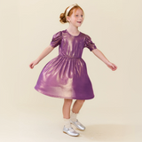 Girls Lame Laurie Dress - Deep Purple