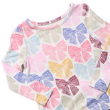 Kids Bamboo PJ Set - Bright Multi Bows
