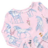 Kids Bamboo PJ Set - Pink Unicorn Fields
