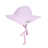 Floppy Sun Hat - Pink Stripe Seersucker
