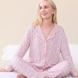 Womens Bamboo PJ Set - Pink Carnations