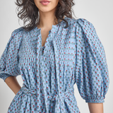 Womens Pintuck Indira Dress - Light Blue Carnation