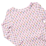 Kids Bamboo PJ Set - Pink Carnations