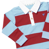 Boys Albert Rugby Shirt - Blue Maroon
