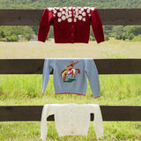 Girls Blossom Sweater - Pink Flower Embroidery