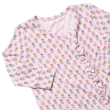 Baby Girls Ruffle Bamboo Romper - Pink Carnations