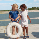 Girls Roey 2-PC Set - Sailboat Embroidery