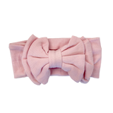 Cotton Jersey Rib Bow Band: Pink
