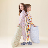 Kids Bamboo PJ Set - Pink Carnations
