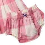 Baby Girls Hermione Dress Set- Pink Checks
