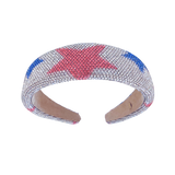 Fully Crystalized Headband - Red and Blue Stars