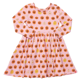 Long Sleeve Sunny Dress - Mini Mixed Jack O'Lanterns
