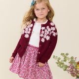 Girls Blossom Sweater - Pink Flower Embroidery