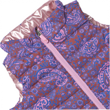Girls Reversible Riley Vest - Purple Paisley Vines