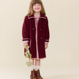 Girls Beck Peacoat - Burgundy
