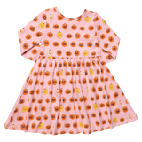 Long Sleeve Sunny Dress - Mini Mixed Jack O'Lanterns