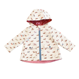 Girls Rafa Reversible Raincoat - Rainy Day Dachshunds