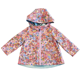 Girls Rafa Reversible Raincoat - Burgundy Sketched Floral