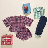 Girls Jaipur Top - Pink Blue Check