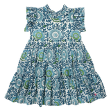 Girls Jennifer Dress - Blue Lisbon Floral
