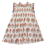Girls Jaipur Dress - Orange Strawflower
