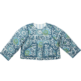 Girls Reversible Quilted Jacket- Blue Lisbon Floral