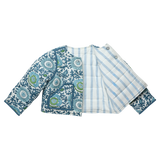 Girls Reversible Quilted Jacket- Blue Lisbon Floral