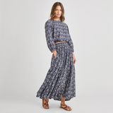 Womens Sunita Skirt - Navy Strawflower