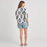 Womens Indira Top - Navy Buttercup Floral