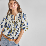 Womens Indira Top - Navy Buttercup Floral