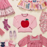 Girls Maude Sweater - Crisp Apple