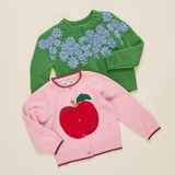 Girls Blossom Sweater - Blue Flower Embroidery