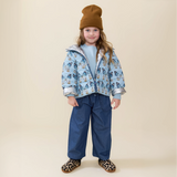 Girls Reversible Riley Jacket - Blue Vintage Butterflies