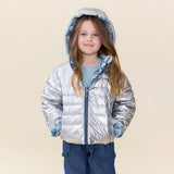 Girls Reversible Riley Jacket - Blue Vintage Butterflies