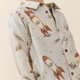 Boys Long Sleeve Jack Shirt - Space Rocket