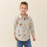Boys Long Sleeve Jack Shirt - Space Rocket